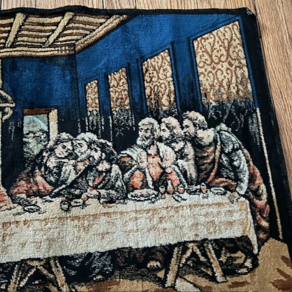 Vintage "The Last Supper" Tapestry from Italy, 38.5" x 20" - Picture 7 of 10
